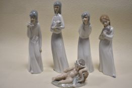 Five figurines,including NAO.
