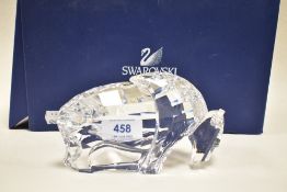 A Swarovski crystal Buffalo,boxed with certificate.