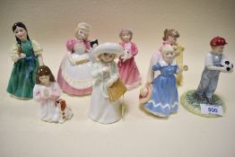 Eight Royal Doulton children figures My first figurine, Cookie, Buddies, Almost Grown, Francine, A