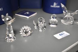 A Swarovski crystal animals including poodle,cat,butterfly and more ,boxed,most with certificates.