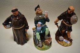 Three Royal Doulton figures Robin Hood HN2773, Friar Tuck HN2143 and Jovial Monk HN2144