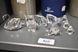 A Swarovski crystal animals including owl,penguin chicks,swan and more ,Boxed,some with