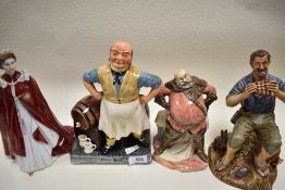 A collection of figurines to include Royal Doulton Falstaff and royal Worcester