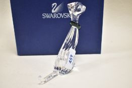 A Swarovski crystal cat,Boxed with certificate.