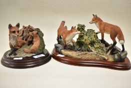 Two border fine arts studies to include red fox with young CA174.