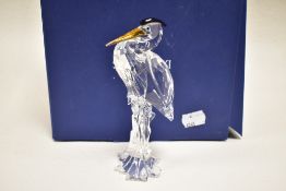 A Swarovski crystal stork,with box and certificate.