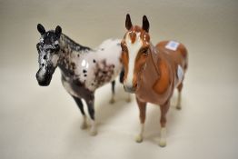 Two Beswick studies, Imperial, chesnut 1557 and Apaloosa 1772