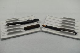 A Mabie Todd Swan 2 clipless Eyedropper fountain pen in chaised black hard rubber with Swan pocket