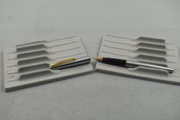 A Sheaffer Stylist 440 fountain pen in brushed steel with Sheaffer 14k nib. Approx 13.9cm