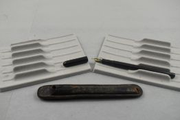 A Mabie Todd Swan 1500 clipless Eyedropper in black chaised hard rubber with Swan Brooch Pocket (