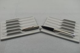 A Parker 45 Flighter CT fountain pen in brushed metal. Approx 13.5cm
