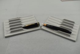 A Sheaffer Balance Lifetime 1000 oversized leverfill fountain pen in black with singe broad band