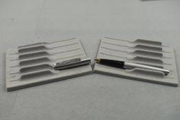 A Conway Stewart cartridge fountain pen in brushed steel