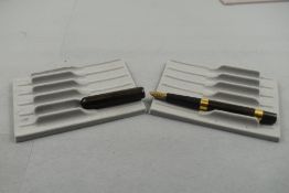 A rare Mabie Todd Swan 500 clipless Eyedropper fountain pen in chaised black hard rubber with
