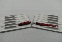 An Esterbrook leverfill fountain pen in red having Esterbrook 9128 nib. Approx 12.6cm