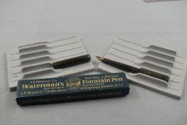 A Waterman Ideal Eyedropper fountain pen in chaised BHR (discoloured) in no original Watermans box