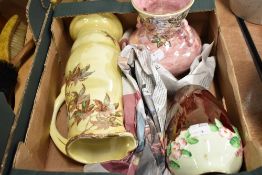 Three art deco design ceramics by Maling ware including two jugs and a vase