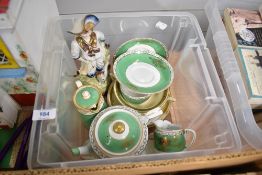 A part tea service by Noritake and a figure