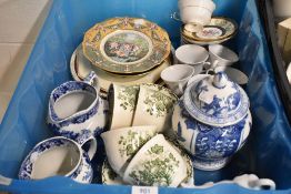 A selection of ceramics including Masons and Aynsley