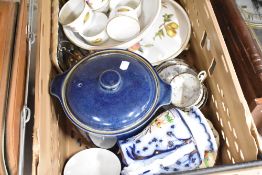 A selection of ceramics including egg shell Chinese tea cups