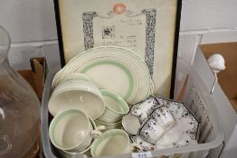 A selection of art deco tea wares including Delphine