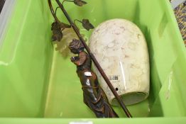 A bronze effect figural lamp base