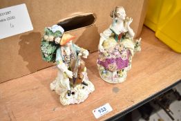 A pair of 19th century Samson porcelain figurines, in the 18th century style, each bearing Chelsea