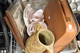 A selection of ceramics and a typewriter
