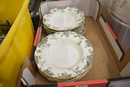 A group of ten Doulton Burslem Lynn pattern soup dishes and one matching plate