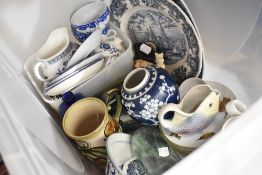 A selection of ceramics and glass wares including Chinese ginger jar