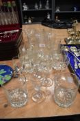 A selection of cut and moulded cocktail and similar glasses