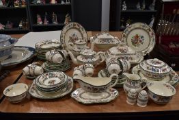 A part dinner and breakfast service by Spode in the Chinese Rose pattern appears as new unused
