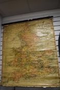 A large teaching aid map for England and Wales by W & AK Johnston Limited