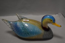 A large Murano glass duck.