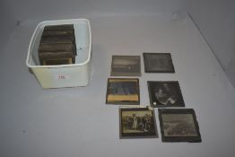 A selection of late Victorian glass photograph slides of various interest