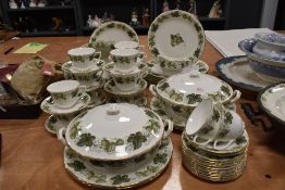 A large part dinner and breakfast service by Royal Worcester in the Worcester Hop design