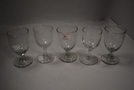 A selection of mid Victorian hand blown rummer glasses