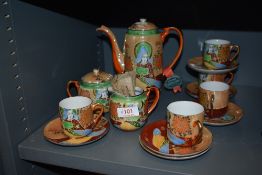 A Japanese porcelain part tea service by Samurai china