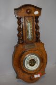 An Edwardian era aneroid and mercury barometer having presentation plaque for Settle Post office