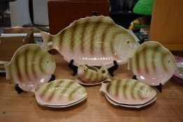 A collection of Shorter and sons ceramics to include plates,platter and jug.