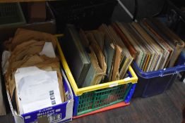 A selection of shellac records and vinyl Lp's and albums including Mike Oldfield
