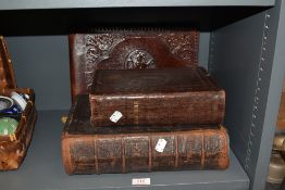 Two late Victorian leather bound family bibles