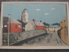 Fred Uhlman,(1901-1985), after, a print, Lyons and Chromoworks, The Lighthouse of St Agnes, second