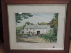 (20th century), a watercolour, country cottage, 27 x 37cm, mounted framed and glazed, 51 x 60cm