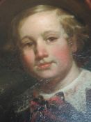 (19th century), an oil painting on board, portrait study, 45 x 35cm, ornate gilt plaster framed , 67