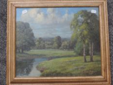 Jonas Brown, (20th century), an oil painting, By the Derwent, signed and attibuted verso, 35 x 42cm,