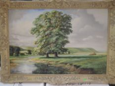 Stanley Dollman, (20th century), river and trees, signed and dated 1972, 49 x 75cm, ornate frame, 62