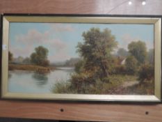 R Fenson, (19th century), an oil painting, country landscape, signed and dated 1901, 32 x 67cm,