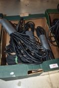 A selection of cables, mainly XLR to jack