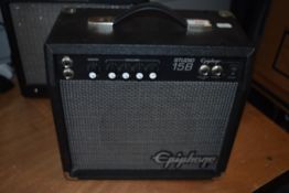 An Epiphone Studio 15B practice amp